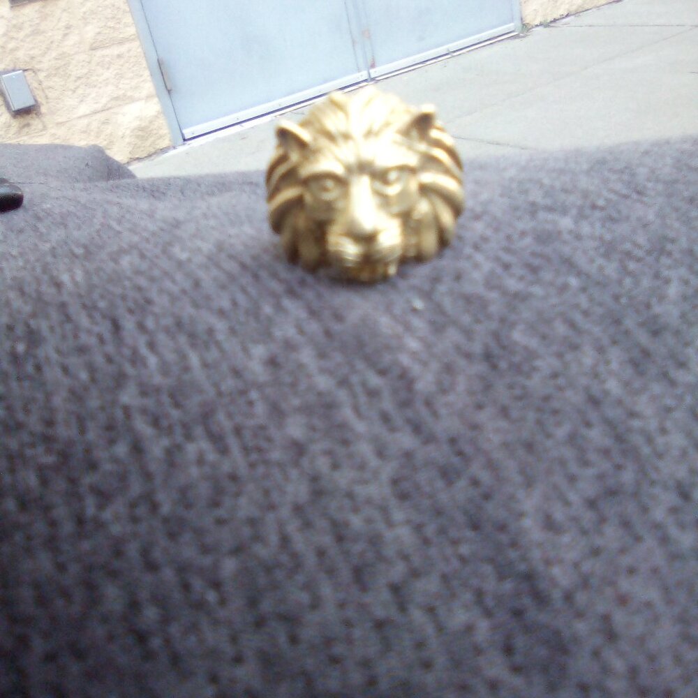 Gold lion head ring 18k